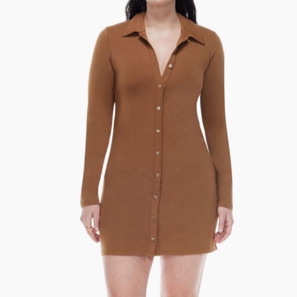 Aritzia Wilfred Pose Black Long Sleeve mini Dress